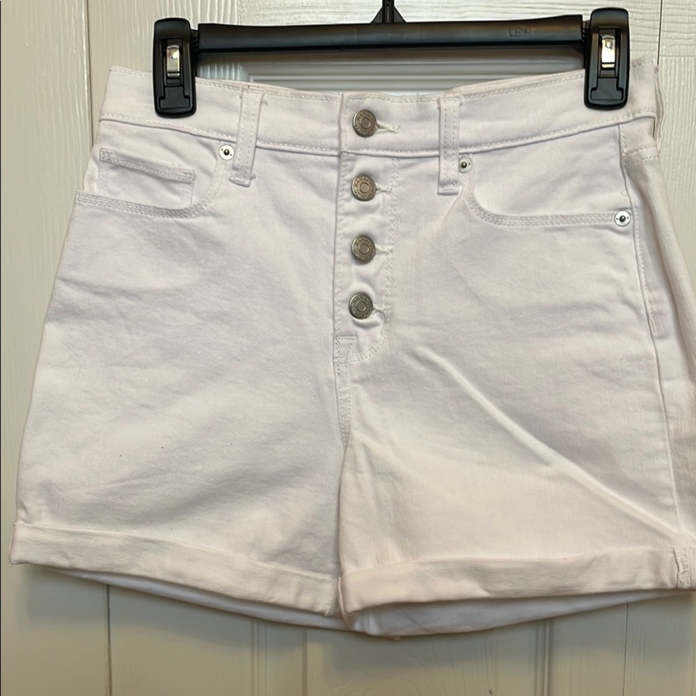 Banana Republic High Waist White Denim Shorts